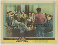 4t0582 12 ANGRY MEN LC #2 1957 Henry Fonda classic, 11 jurors vote guilty and one votes not guilty!