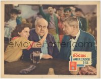 4t0588 AMBASSADOR BILL LC R1936 Will Rogers stares at Marguerite Churchill hugging big man!