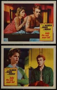 4t0918 BABY THE RAIN MUST FALL 2 LCs 1965 Steve McQueen gets in trouble & gets under Lee Remick's skin!