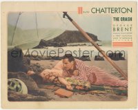 4t0619 CRASH LC 1932 unconscious Ruth Chatterton & Paul Cavanagh shipwreckd on beach, ultra rare!