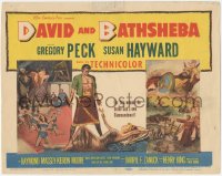 4t0549 DAVID & BATHSHEBA TC 1951 great artwork of Biblical Gregory Peck & sexy Susan Hayward!