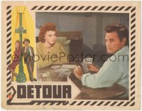 4t0626 DETOUR LC 1945 classic image of Tom Neal & Ann Savage playing gin, Edgar Ulmer, ultra rare!