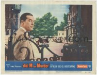 4t0628 DIAL M FOR MURDER LC #3 1954 Alfred Hitchcock, close up of Ray Milland remembering the key!