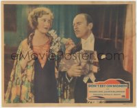 4t0632 DON'T BET ON WOMEN LC 1931 close up of Jeanette MacDonald & Roland Young holding gift!