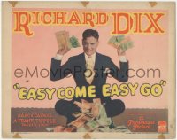 4t0550 EASY COME, EASY GO TC 1928 great portrait of Richard Dix surrounded by lots of cash, rare!