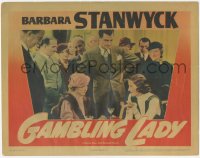 4t0646 GAMBLING LADY LC R1942 Joel McCrea standing between Barbara Stanwyck & Claire Dodd, rare!