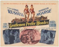 4t0551 GENTLEMEN PREFER BLONDES TC 1953 art + photos of super sexy Marilyn Monroe & Jane Russell!