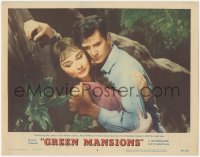 4t0657 GREEN MANSIONS LC #3 1959 Anthony Perkins finds his loved one Audrey Hepburn in the forest!