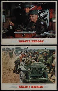 4t0929 KELLY'S HEROES 2 LCs 1970 great images of Clint Eastwood, Don Rickles, Telly Savalas, WWII!