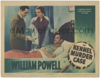 4t0682 KENNEL MURDER CASE LC R1942 William Powell as Phili Vance, Mary Astor, wounded Paul Cavanagh