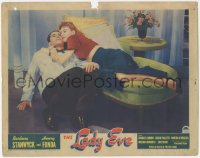 4t0686 LADY EVE LC 1941 sexy Barbara Stanwyck seducing scared Henry Fonda, Preston Sturges classic!