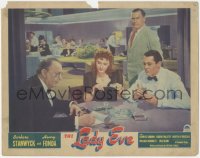 4t0687 LADY EVE LC 1941 Preston Sturges, classic scene of Stanwyck & Coburn fleecing Fonda, rare!