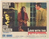 4t0696 LOVE WITH THE PROPER STRANGER LC #6 1964 close up of Natalie Wood staring at Steve McQueen!