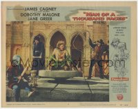 4t0704 MAN OF A THOUSAND FACES LC #5 1957 James Cagney as Lon Chaney Sr. as hunchback Quasimodo!