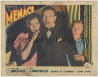 4t0709 MENACE LC 1934 Cavanagh protecting scared sisters Gertrude Michael & Arletta Duncan, rare!