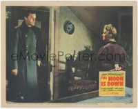 4t0715 MOON IS DOWN LC 1943 Dorris Bowden hides scissors she plans to stab Nazi Peter Van Eyck with!