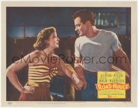 4t0745 ROAD HOUSE LC #4 1948 best close up of sexy Ida Lupino & Cornel Wilde, film noir!