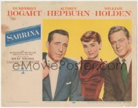 4t0748 SABRINA LC #1 1954 best portrait of Humphrey Bogart, Audrey Hepburn and William Holden!