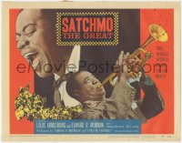 4t0569 SATCHMO THE GREAT TC 1957 wonderful image of Louis Armstrong playing his trumpet & singing!