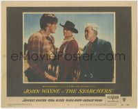 4t0752 SEARCHERS LC #2 1956 John Ford, close up of John Wayne between Jeff Hunter & Ward Bond!