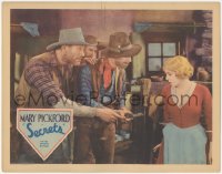 4t0754 SECRETS LC 1933 scruffy cowboys offer a gun to pretty Mary Pickford for protection!