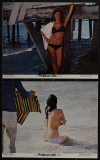 4t0386 SWEET RIDE 2 color 11x14 stills 1968 1st Jacqueline Bisset, standing in bikini, topless in surf!