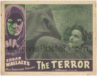 4t0780 TERROR LC 1941 c/u of Edgar Wallace's masked criminal threatening Linden Travers!