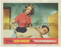 4t0786 THUNDERBALL LC #3 1965 Sean Connery as James Bond gets a rubdown from sexy Molly Peters!