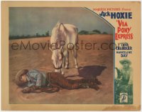 4t0796 VIA PONY EXPRESS LC 1933 c/u of Jack Hoxie's horse trying to revive him in the desert!