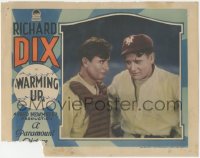 4t0801 WARMING UP LC 1928 New York baseball player Richard Dix talking to catcher, ultra rare!