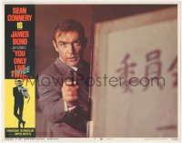 4t0811 YOU ONLY LIVE TWICE LC #7 1967 great close up of Sean Connery as James Bond pointing gun!