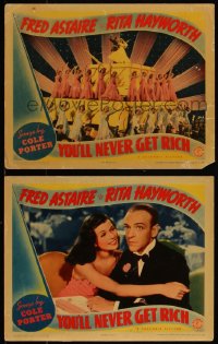 4t0950 YOU'LL NEVER GET RICH 2 LCs 1941 sexy smiling Rita Hayworth & Fred Astaire + gorgeous dancers!