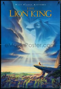 4t1150 LION KING DS 1sh 1994 Disney Africa, John Alvin art of Simba on Pride Rock with Mufasa in sky