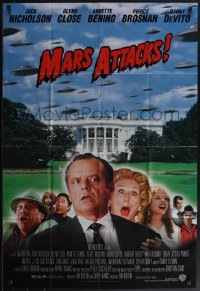 4t1175 MARS ATTACKS! 1sh 1996 directed by Tim Burton, Jack Nicholson, Danny DeVito, Pierce Brosnan!