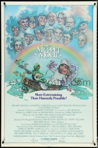 4t1194 MUPPET MOVIE 1sh 1979 Jim Henson, Drew Struzan art of Kermit the Frog & Miss Piggy on boat!