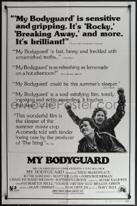 4t1197 MY BODYGUARD style B 1sh 1980 Chris Makepeace and Matt Dillon, reviews call it a sleeper hit!