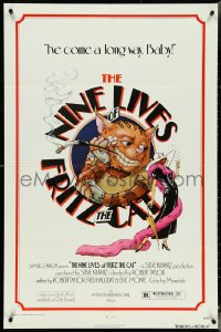 4t1207 NINE LIVES OF FRITZ THE CAT 1sh 1974 Robert Crumb, great art of smoking cartoon feline!