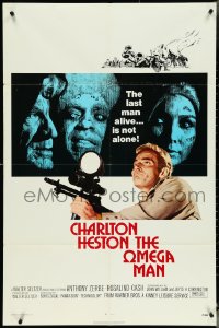 4t1214 OMEGA MAN 1sh 1971 Charlton Heston is the last man alive & he's not alone, I Am Legend!