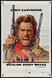 4t1220 OUTLAW JOSEY WALES NSS style 1sh 1976 Clint Eastwood is an army of one, Anderson art!