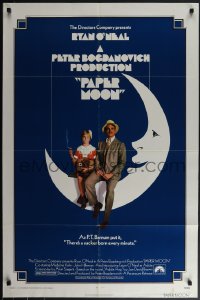 4t1225 PAPER MOON 1sh 1973 great image of smoking Tatum O'Neal with dad Ryan O'Neal!