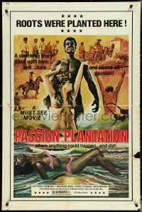 4t1229 PASSION PLANTATION 1sh 1976 a shocking story filled with love, lust and hate, rare!