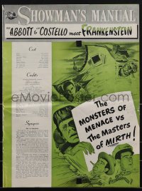 4t0343 ABBOTT & COSTELLO MEET FRANKENSTEIN pressbook 1948 Wolfman & Dracula are after Bud & Lou!