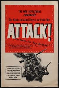 4t0089 ATTACK, THE BATTLE OF NEW BRITAIN pressbook 1944 Frank Capra, filmed under WWII fire, rare!