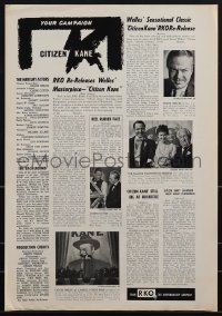 4t0093 CITIZEN KANE pressbook R1956 Orson Welles' masterpiece is still a big hit at the box office!