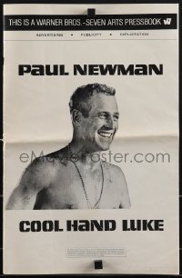 4t0346 COOL HAND LUKE pressbook 1967 Paul Newman prison escape classic, includes the herald!