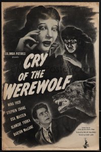 4t0094 CRY OF THE WEREWOLF pressbook 1944 gypsy Nina Foch as the monster of New Orleans, very rare!