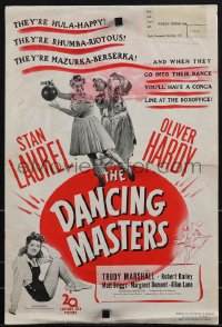 4t0347 DANCING MASTERS pressbook 1943 wacky Stan Laurel & Oliver Hardy, Trudy Marshall, ultra rare!