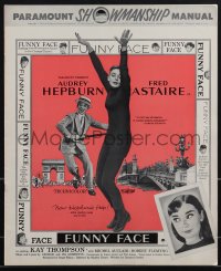 4t0098 FUNNY FACE pressbook 1957 art of Audrey Hepburn close up & full-length + Fred Astaire!