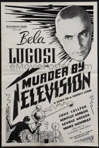 4t0352 MURDER BY TELEVISION pressbook 1935 Bela Lugosi, inventor killed because of TV, perfect crime!