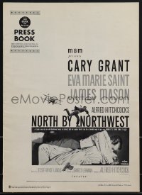 4t0112 NORTH BY NORTHWEST pressbook 1959 Alfred Hitchcock classic with Cary Grant & Eva Marie Saint!